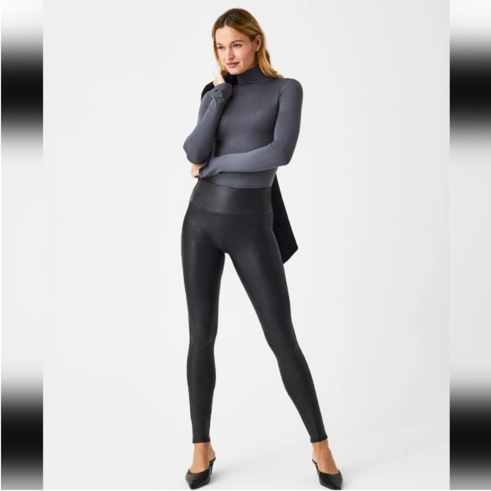 Spanx Faux Leather Leggings Black L